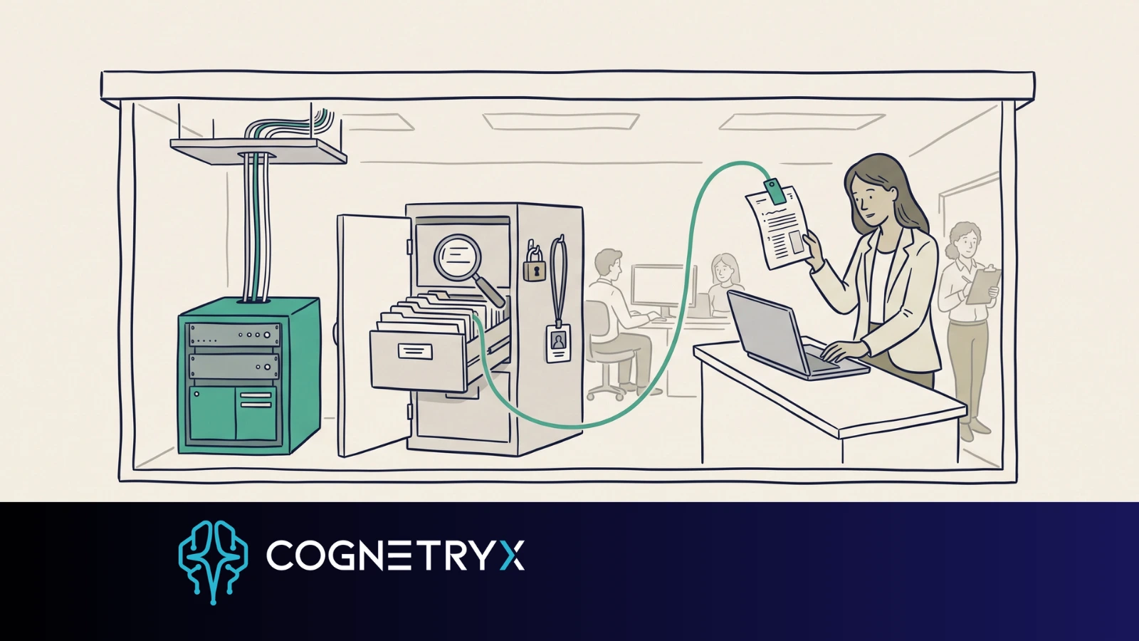 An on-premises AI platform inside an organization's own network, with the model, document search, and access controls in one controlled environment