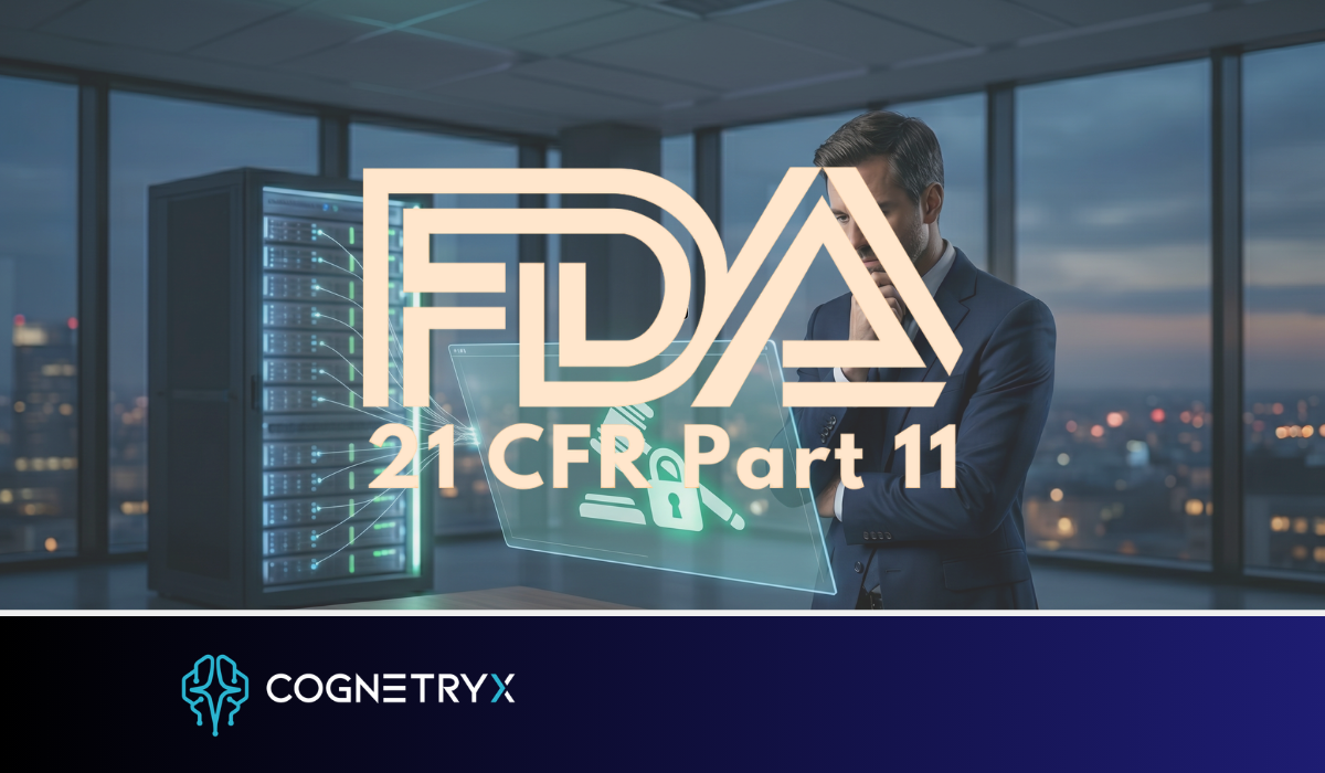 Quality team reviewing 21 CFR Part 11 compliance requirements for AI systems in FDA-regulated manufacturing