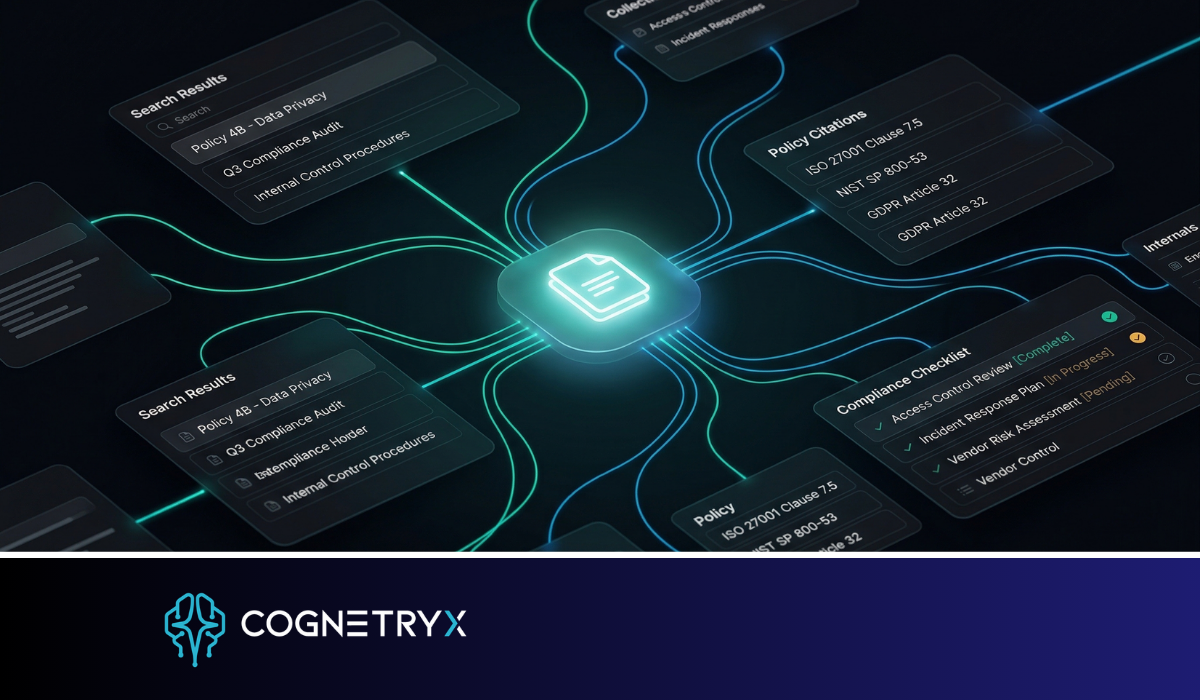 Compliance team navigating institutional documentation before an exam