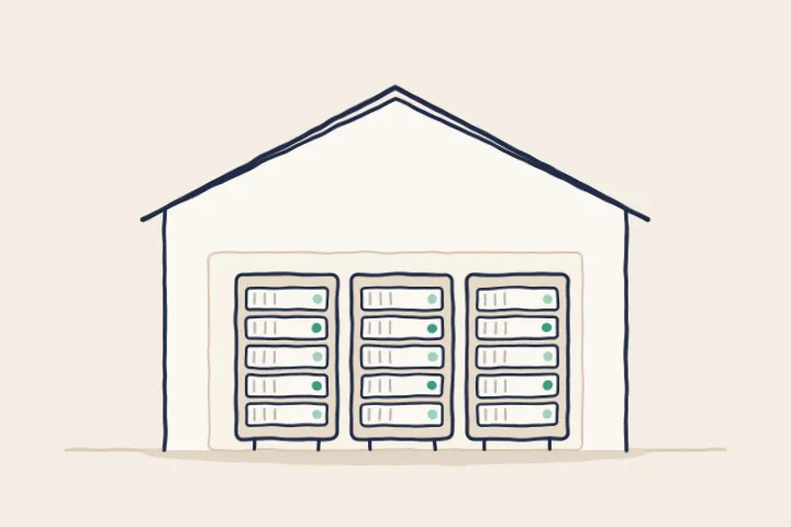 Server racks inside a building the firm owns